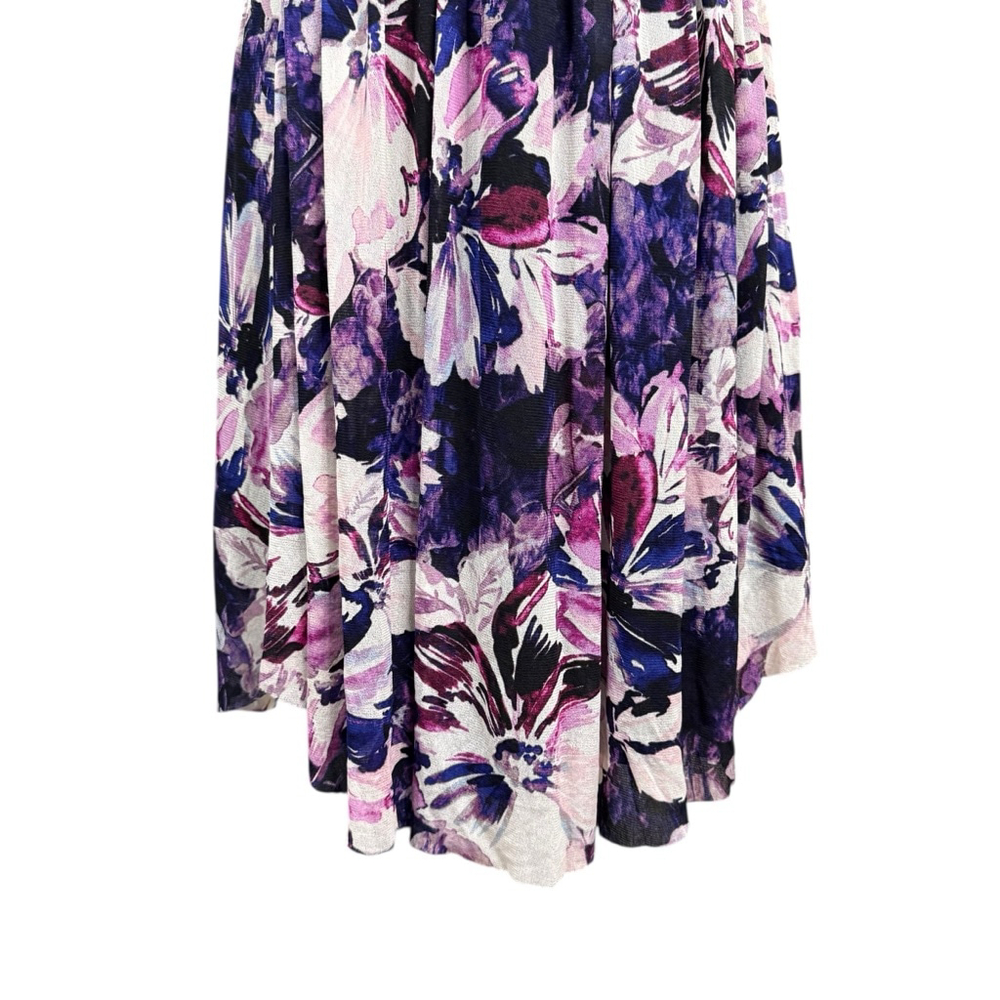 Simply Vera Vera Wang Floral Midi Dress Purple Sleeveless XS - Picture 3 of 8